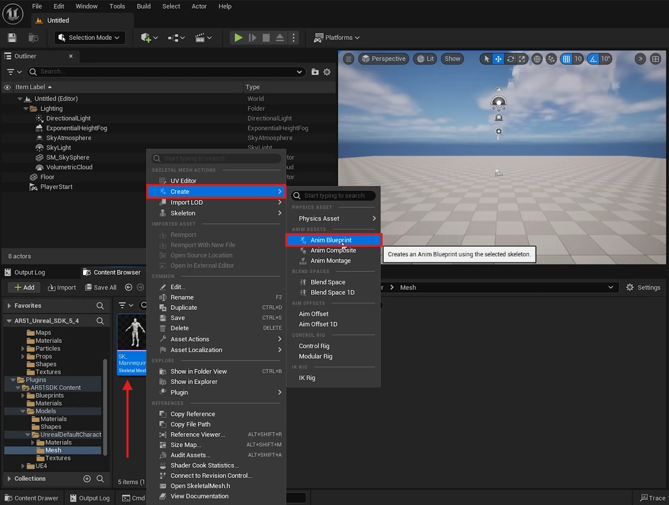LiveLink plugin — Create anim blueprint