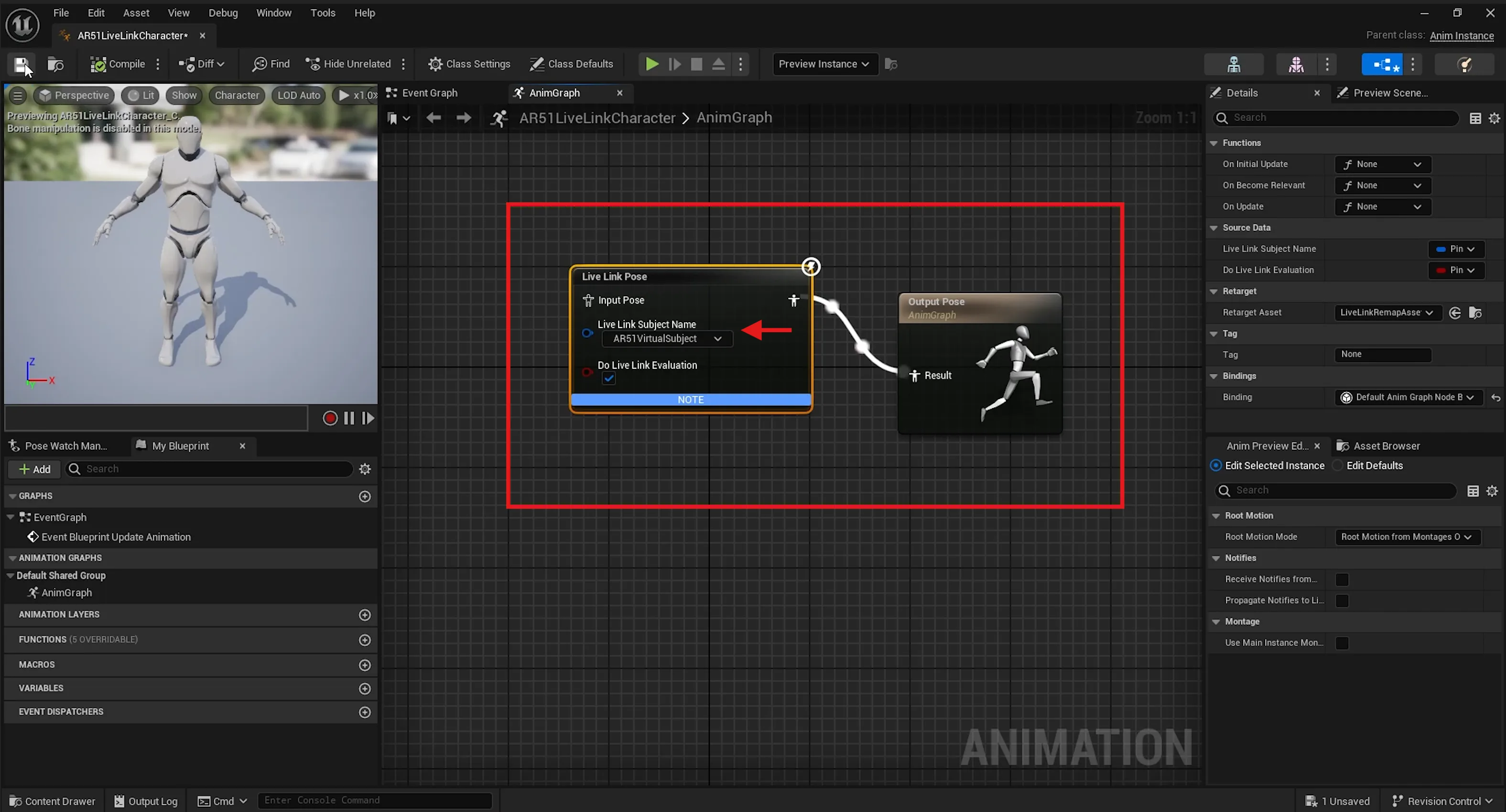 LiveLink plugin — Blueprint input pose