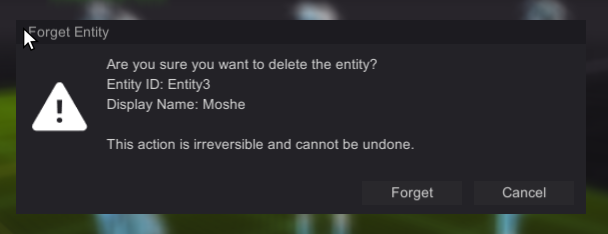 Forget Entity DIalog