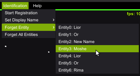 Forget Entity Menu Item