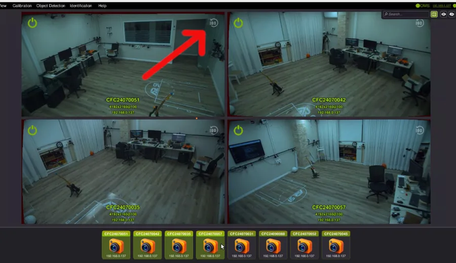 The image-reverse control in Mocap Studio