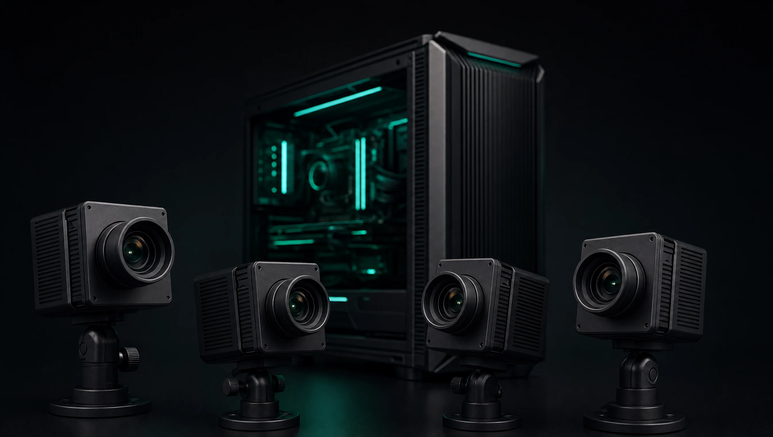 AR 51 capture hardware — markerless machine-vision cameras and the AI server
