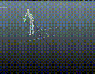 The captured animation imported into a 3D editor