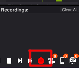 The Record button in Mocap Studio